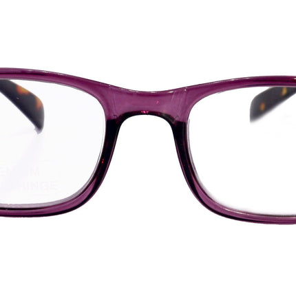 Jade, Premium Reading Glasses High End Reading Glass +1.25 to +6.00 magnifying glasses, Square. Purple optical Frames