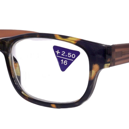Jade, Premium Reading Glasses High End Reading Glass +1.25 to +6.00 magnifying glasses, Square. Brown, optical Frames