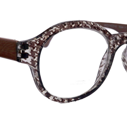 The Alchemist, (Premium) Reading Glasses, High End Readers, Magnifying Eyeglasses, (Brown Translucent) (Round) (Houndstooth) NY Fifth Avenue