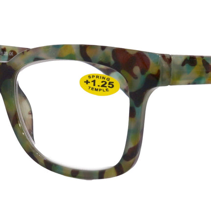 Premium Reading Glasses High End Reading Glass +1.25 to +3 magnifying glasses, Square. optical Frames