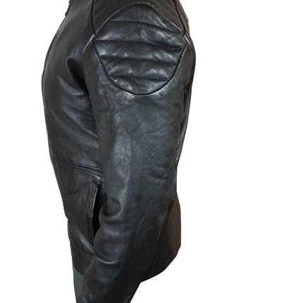 Handmade Cleve's Leather Jacket With Stretch Panel