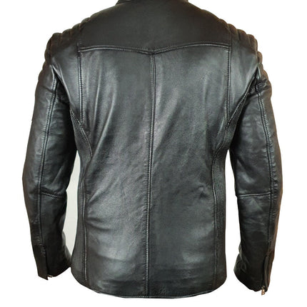 Handmade Cleve's Leather Jacket With Stretch Panel