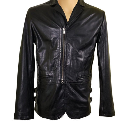 Handmade Jonas Car Coat Style Leather Jacket