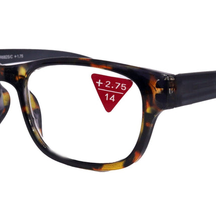 Jade, Premium Reading Glasses High End Reading Glass +1.25 to +6.00 magnifying glasses, Square, Gray optical Frames