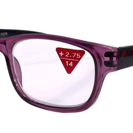 Jade, Premium Reading Glasses High End Reading Glass +1.25 to +6.00 magnifying glasses, Square. Purple optical Frames