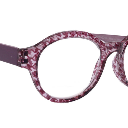 The Alchemist, (Premium) Reading Glasses, High End Readers, Magnifying Eyeglasses, (Pink Translucent) (Round) (Houndstooth) NY Fifth Avenue