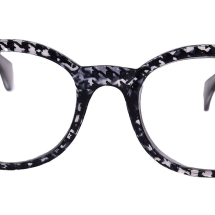 The Alchemist, (Premium) Reading Glasses, High End Readers, Magnifying Eyeglasses, (Black Translucent) (Round) (Houndstooth) NY Fifth Avenue