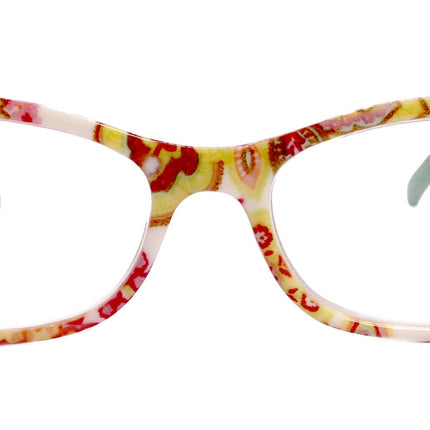 Frida, (Bling) Reading Glasses Women W (Clear, Genuine European Crystals (Green, Pink, White) Square Paisley, NY Fifth Avenue.