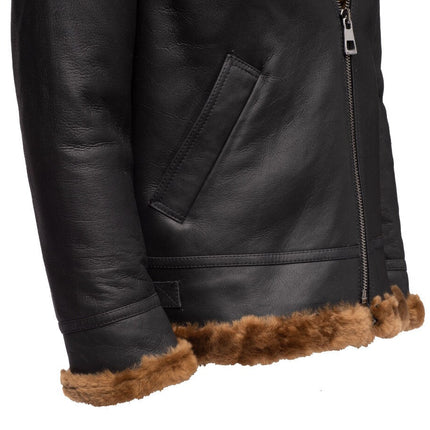 Handmade Classic Ginger Brown B3 Bomber Aviator Shearling Jacket