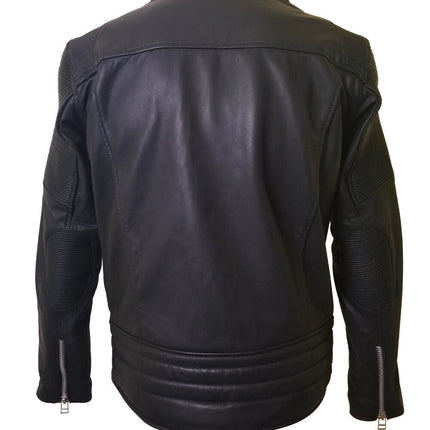 Handmade Brett's Biker Style Leather Jacket With Stretchy Leather