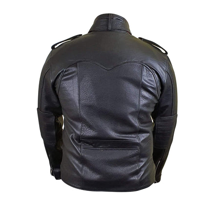 Handmade Dalton Bubble Textured Moto Leather Jacket With Collar Belt