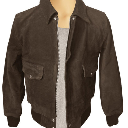 Handmade Bernard's Dark Brown Bomber Style Leather Jacket