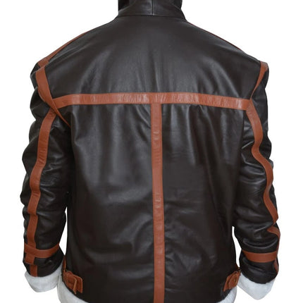 Handmade  Leon Kennedy's Resident Evils Fur Jacket Costume Cosplay Handmade