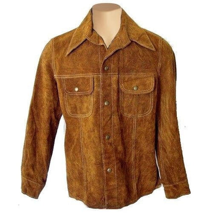 Handmade  Tan Suede Leather Shirt