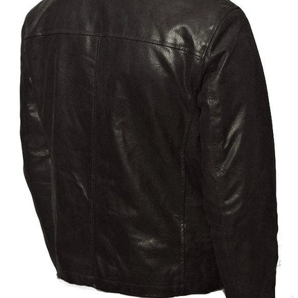 Handmade Plain Black Biker Style Jacket