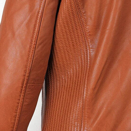 Handmade Men's Miass Cognac Leather Jacket