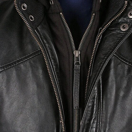 Handmade  Men's Turku Black Leather Jacket