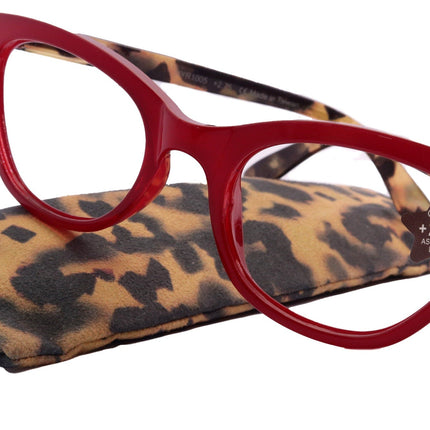 Le Rouge, Premium Reading Glasses High End Reading Glass +1.50 to +3 magnifying glasses (Red Cat Eye) Optical Frames