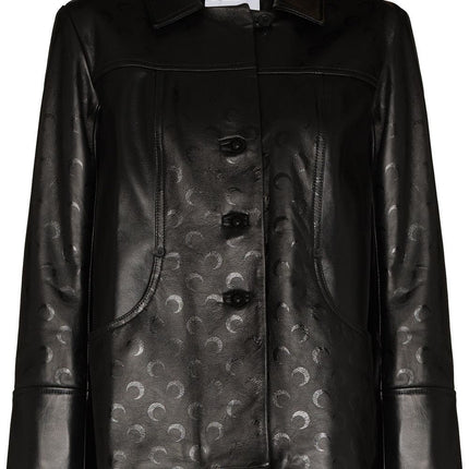 Handmade Crescent Moon Leather Jacket