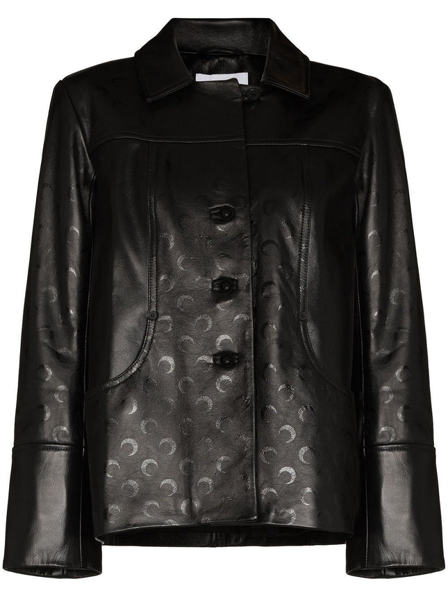 Handmade Crescent Moon Leather Jacket
