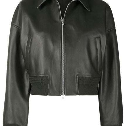 Handmade Leather Bomber-Style Jacket