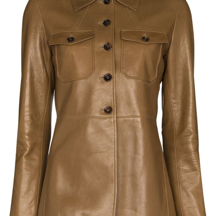 Handmade  Single-Breasted Fitted Leather Jacket
