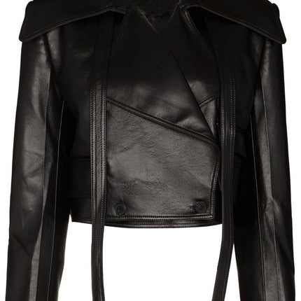 Handmade  Cropped Faux-Leather Jacket