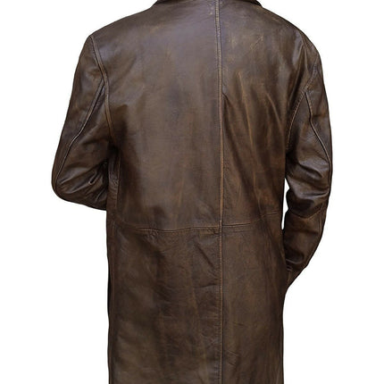 Handmade  Brown Distressed Leather Coat