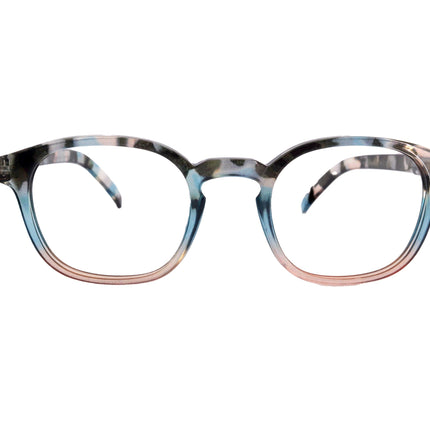 Havana, (Blue Light Glasses) Reading, High End Readers, Magnifying (Sky Blue, Peach, Grey) (Square) (Computer Glasses) NY Fifth Avenue