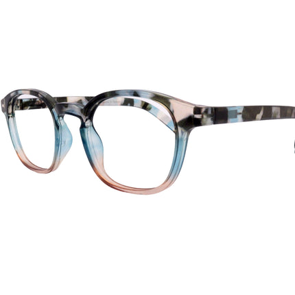 Havana, (Blue Light Glasses) Reading, High End Readers, Magnifying (Sky Blue, Peach, Grey) (Square) (Computer Glasses) NY Fifth Avenue