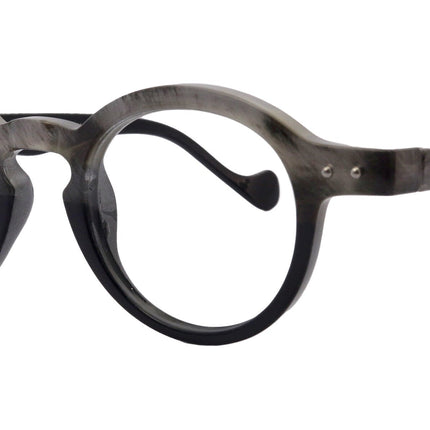 Orlando (Premium) Reading Glasses, High End Readers, Magnifying Eyeglasses, (Black Translucent) (Round) NY Fifth Avenue