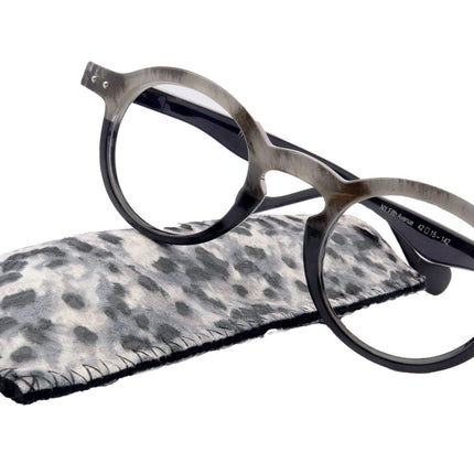Orlando (Premium) Reading Glasses, High End Readers, Magnifying Eyeglasses, (Black Translucent) (Round) NY Fifth Avenue
