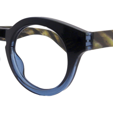 Berlin, (Blue Light Glasses) Reading, High End Readers, Magnifying Eyeglass (Black/Blue) (Round) (Thick Frame) (Over size) NY Fifth Avenue