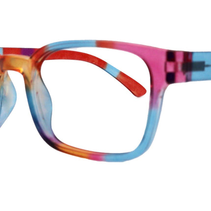 Amsterdam (Premium) Reading Glasses High End Reading Glass, magnifying glasses Multi Colors. Geometric Shape ( Blue, Purple, Orange n Red)