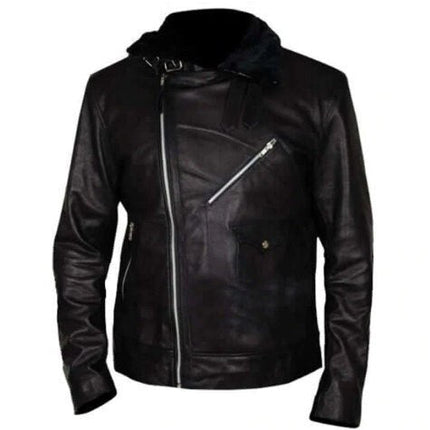 Handmade 24 Legacy Ashley Thomas (Isaac Carter) Fur Collar Leather Jacket