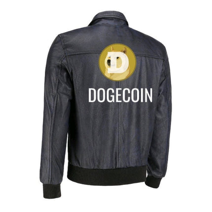 Handmade  Dogecoin Leather Jacket