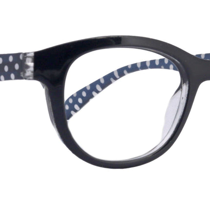 Premium Reading Glasses, High End Readers, Magnifying Eyeglasses, (BLACK Translucent) (Round)  NY Fifth Avenue