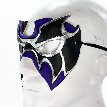Super Hero Wrestling Mask Handmade Genuine Leather Mask in Purple and Silver