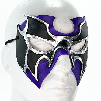 Super Hero Wrestling Mask Handmade Genuine Leather Mask in Purple and Silver