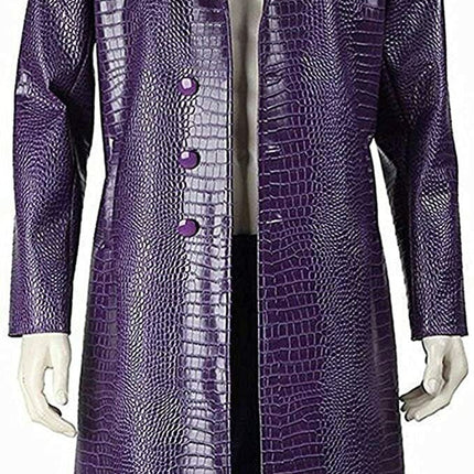 Handmade Jared Leto Joker Purple Trench Coat Cosplay Suicide Squad