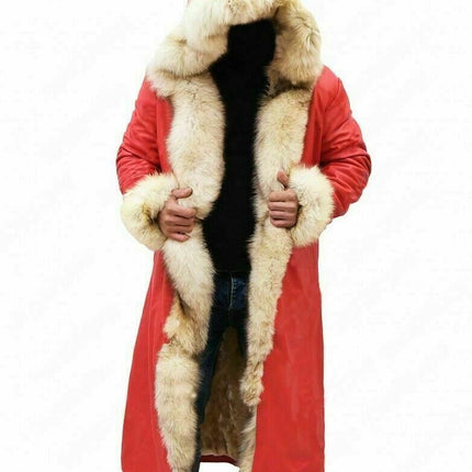 Handmade  Santa Claus Leather Trench Coat Christmas Chronicles Kurt Russell Santa Clause Long Trench Coat Cosplay Coat