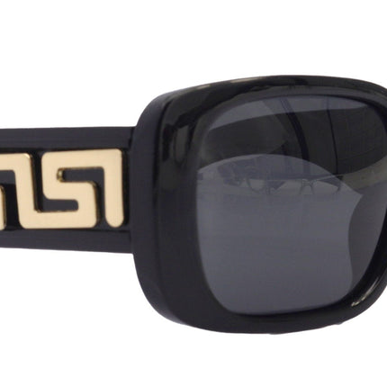 Chania Polarized Women Sunglasses, 1.1mm Polarized Grey Lenses, 100% UVA UVB Protection (Black, Square)  NY Fifth Avenue