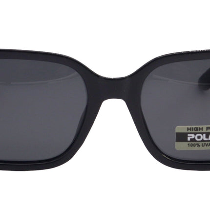 Chania Polarized Women Sunglasses, 1.1mm Polarized Grey Lenses, 100% UVA UVB Protection (Black, Square)  NY Fifth Avenue