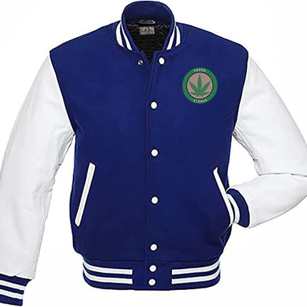 Handmade Pot Leaf Weed Cannabis Rastafarian Jacket High Times Varsity Jacket