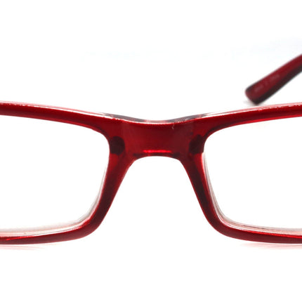 The French, (Bling) (Fleur De Lis) Women Reading Glasses W Genuine European Crystals (Aurora Borealis, Clear)  (Red) Frame, NY Fifth Avenue