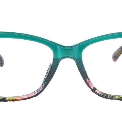 Miriam (Premium) Reading Glasses, High End Readers, Magnifying Glasses (Square) Women Rhinestone bling (Teal Blue) NY Fifth Avenue