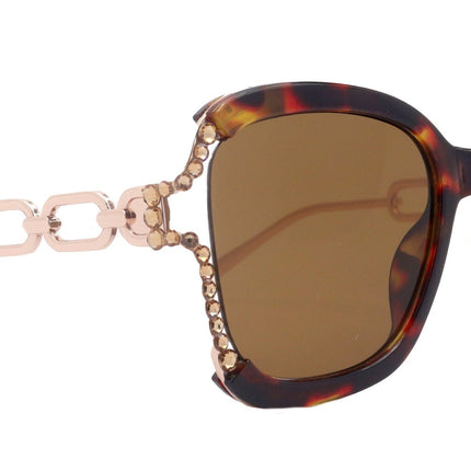 Poppy Glamorous Bling Square Women Sunglasses  W Genuine European Crystals, 100% UV Protection. NY Fifth Avenue