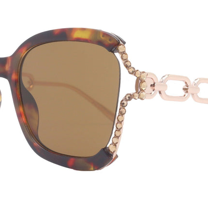 Poppy Glamorous Bling Square Women Sunglasses  W Genuine European Crystals, 100% UV Protection. NY Fifth Avenue