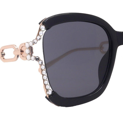 Poppy Bling Square Women Sunglasses  W Genuine European Crystals, 100% UV Protection. NY Fifth Avenue