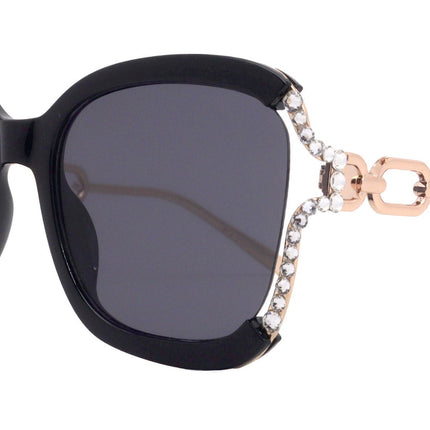 Poppy Bling Square Women Sunglasses  W Genuine European Crystals, 100% UV Protection. NY Fifth Avenue